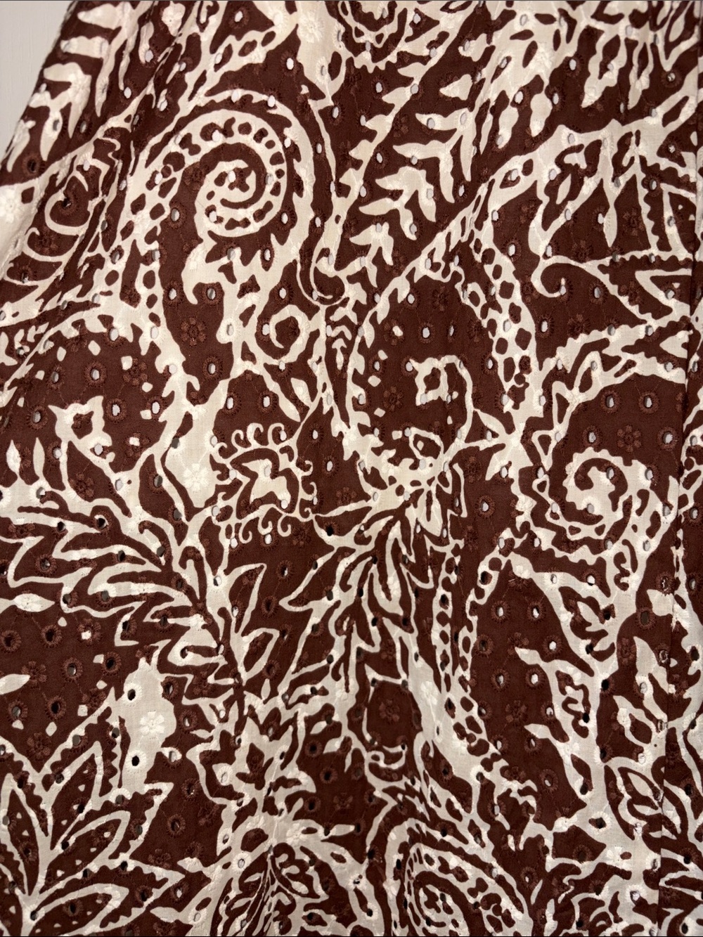ZARA PAISLEY EYELET MIDI SKIRT size XS - Picture 4 of 5